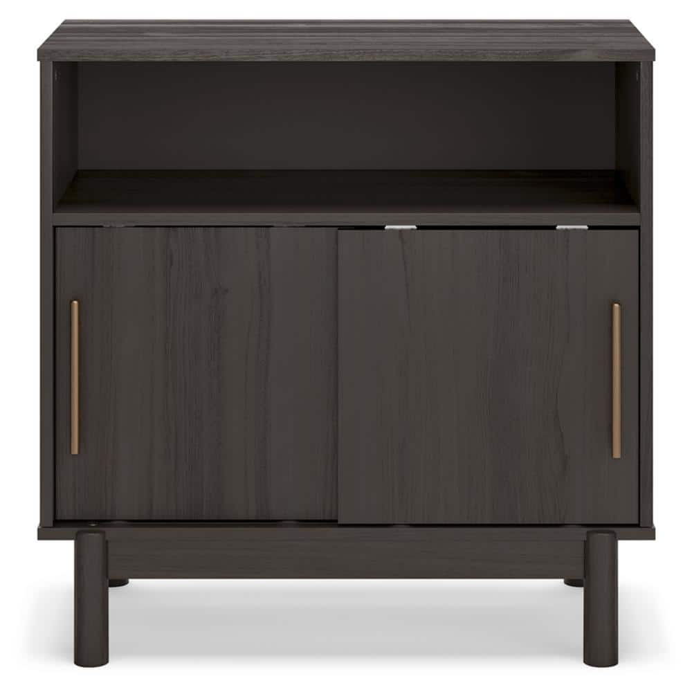Brymont Dark Gray Wood Accent Cabinet with Goldtone Handles