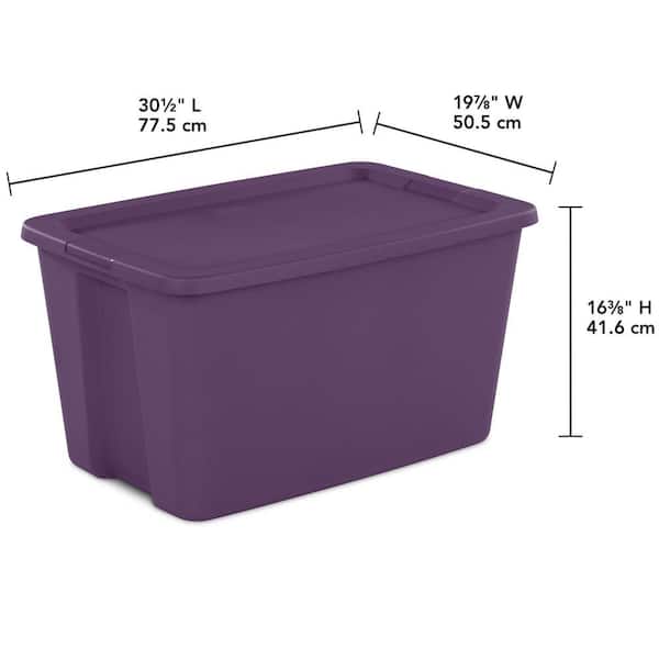 Sterilite Lidded Stackable 30 Gal Storage Tote Container, Moda Purple, 18  Pack 18 x 17368V06 - The Home Depot