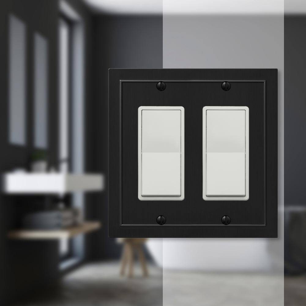 Bethany Black Cast Double Rocker Wallplate