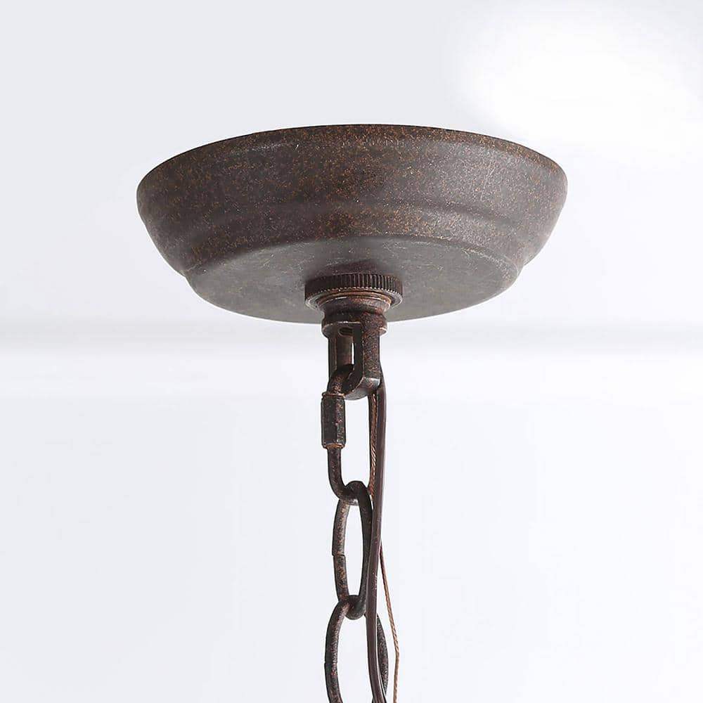 Rustic French Country 6-Light Distressed Wood Chandelier