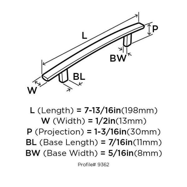 Polished Nickel Modern Arch Cabinet Drawer Pull with Mounting Hardware