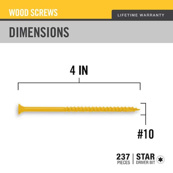 DECKMATE #10 x 4 in. Tan Flat Head Square Drive Deck Screw 5 lbs.-Box (237-Piece)