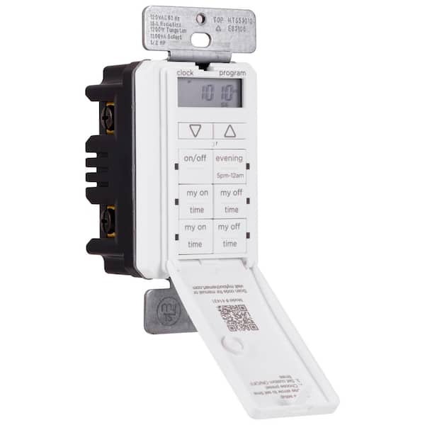 myTouchSmart 24-Hour Indoor In-Wall Timer with 2 Custom ON/OFF Times, White