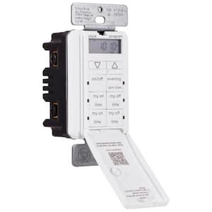 24-Hour Indoor In-Wall Timer with 2 Custom ON/OFF Times, White