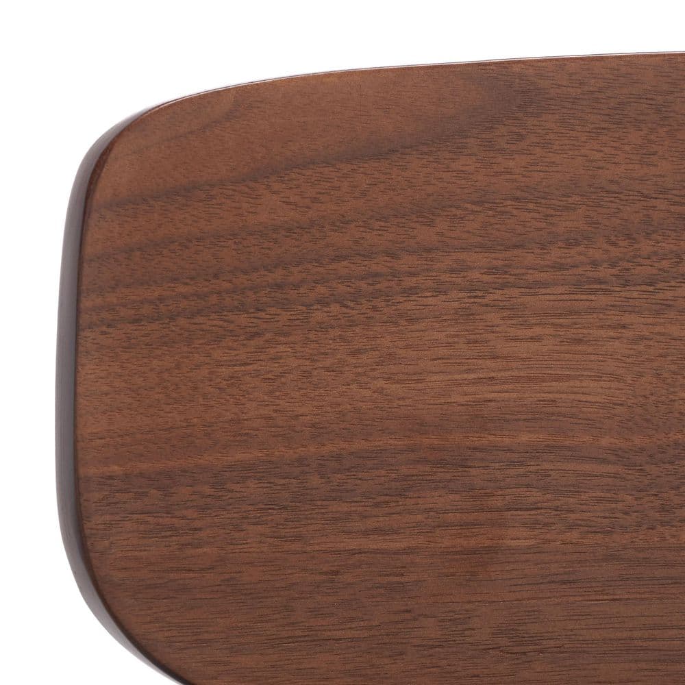 Retro-Chic Walnut & Black Leather Saddle Style Counter Stool