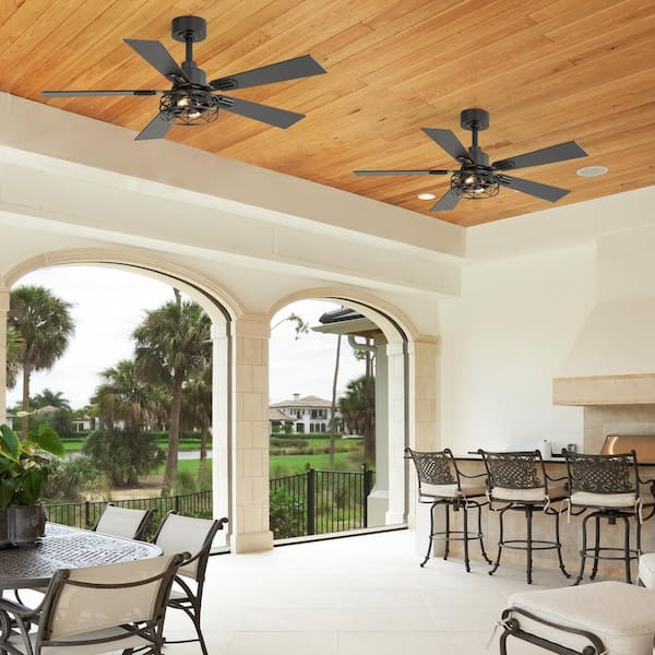 Corral 2-Pack 42 in. Indoor 2-Light Black Ceiling Fan with Light Kit and Remote Included