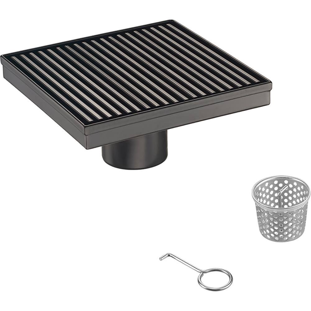 6 in. Square Stainless Steel Shower Drain with Bar Pattern in Venetian Bronze price history on PriceWatchPro