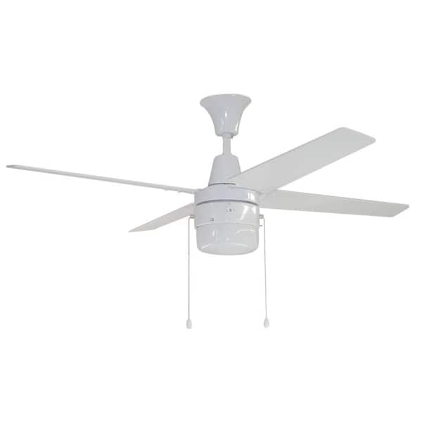 CRAFTMADE Connery 48 in. LED Light Kit Indoor White Finish 3-Speed Downrod Mount Ceiling Fan with Reversible Blades and Dimmable