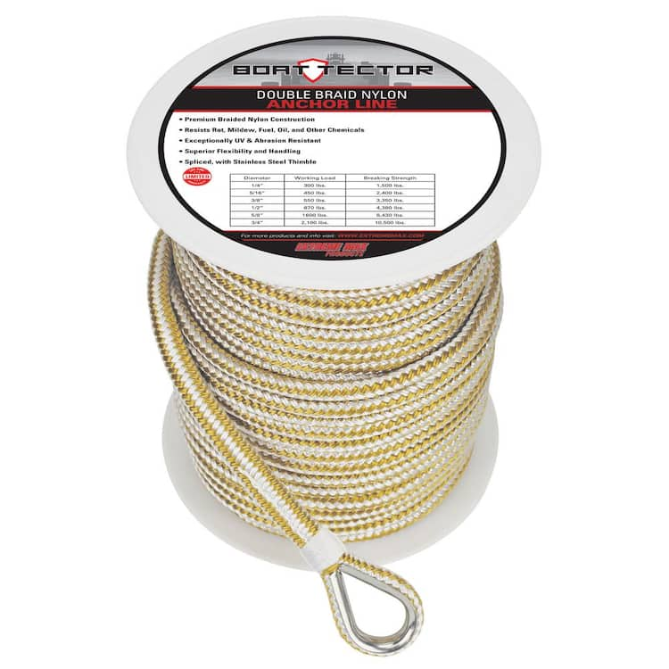 Extreme Max 30062249 BoatTector Double Braid Nylon Anchor Line with Thimble - 3