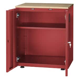 Heavy Duty Welded 20-Gauge Steel 2-Door Garage Base Cabinet in Red (28 in. W x 32 in. H x 21.5 in. D)