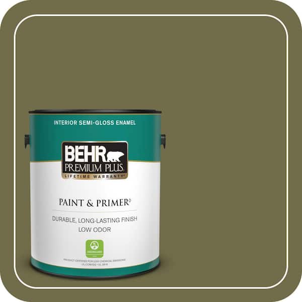 BEHR PREMIUM PLUS 1 gal. #390F-7 Wilderness Semi-Gloss Enamel Low Odor Interior Paint & Primer