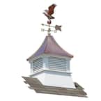 Olympia 24 in. x 24 in. x 62 in. Composite Vinyl Cupola with Copper Roof and Weathervane