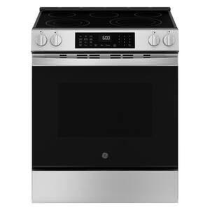 30 in. 5 Element Smart Slide-In Electric Convection Range in Stainless with EasyWash Oven Tray And No-Preheat Air Fry