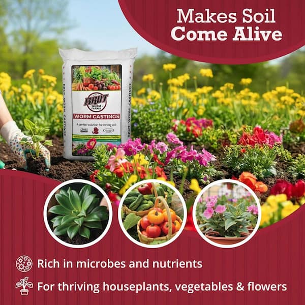 Organic Worm Castings Soil Builder, 30 lbs. Bag (8-Pack)