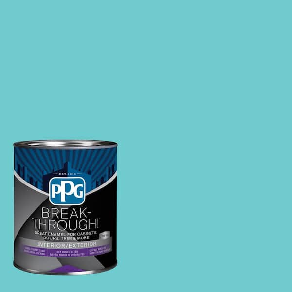 Break-Through! 1 qt. PPG1233-5 Tropical Splash Satin Door, Trim & Cabinet Paint