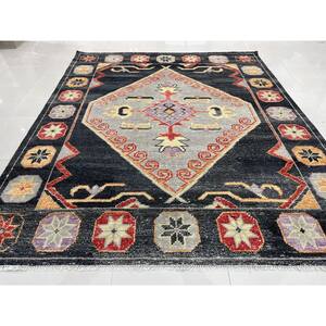 Charcoal 8 ft. x 10 ft. Hand Knotted Wool Oriental Agra Rug