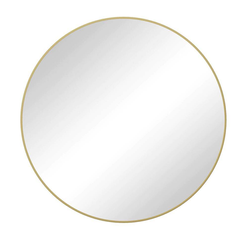 Gold 48 in. W x 48 in. H Modern Round Metal Framed Mirror Wall Mirror Wall 