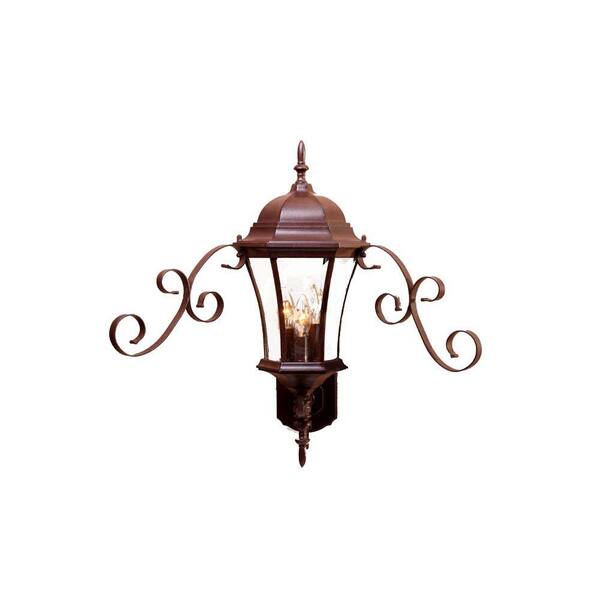 Acclaim Lighting New Orleans Collection 3-Light Burled Walnut Outdoor Wall-Mount Light Fixture