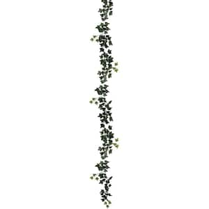 6 ft. Green Artificial Mini English Ivy Fern Garland Set of 12 with 168 Silk Leaves, Floral Home by Artificial Flowers