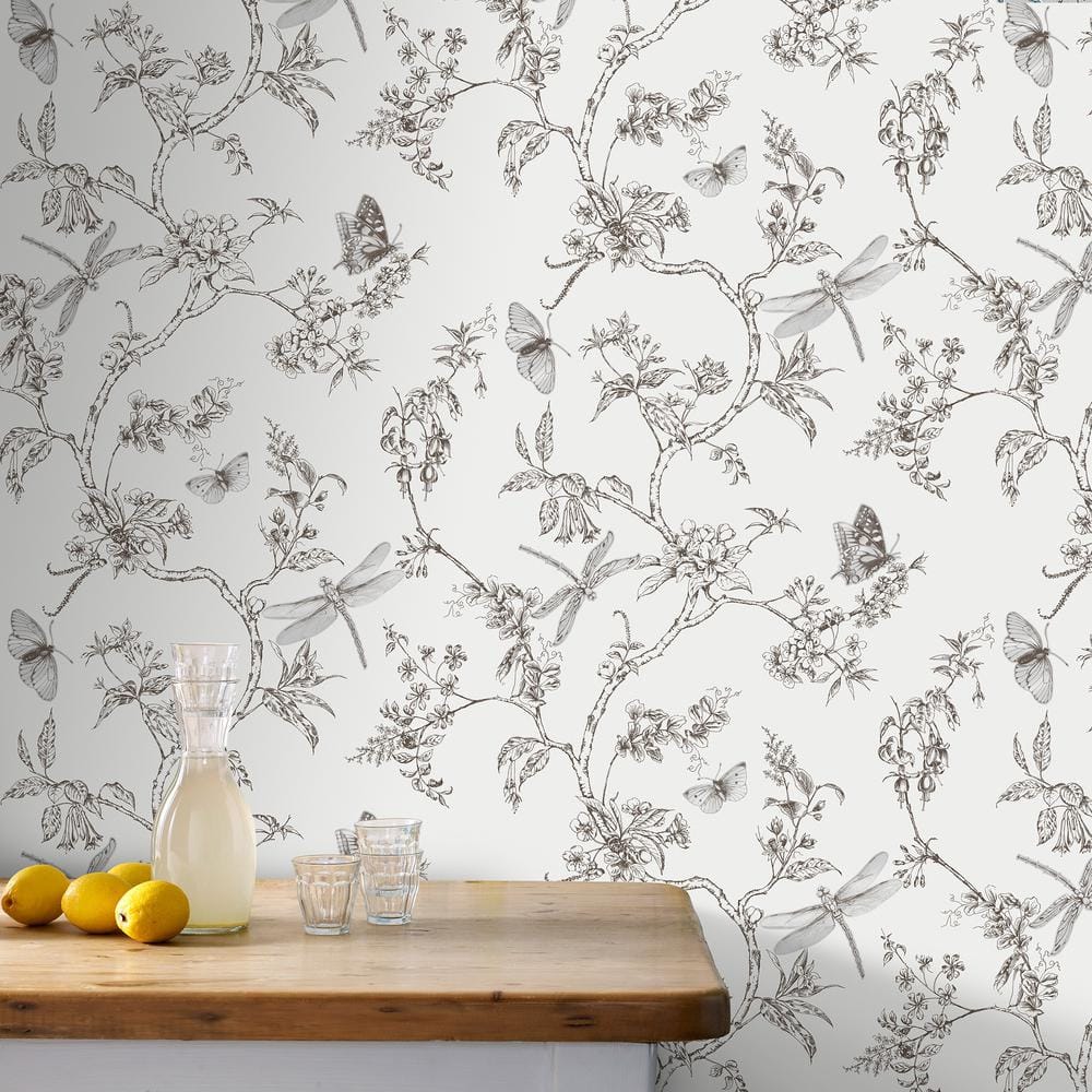 White and Black Nature Trail 3D Butterfly Wallpaper