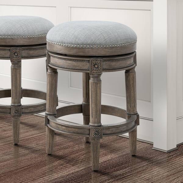 NewRidge Home Goods Chapman 26 Weathered Gray Backless Wood
