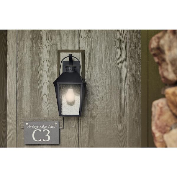 Carriage 1-Light Black Outdoor Wall Lantern Sconce