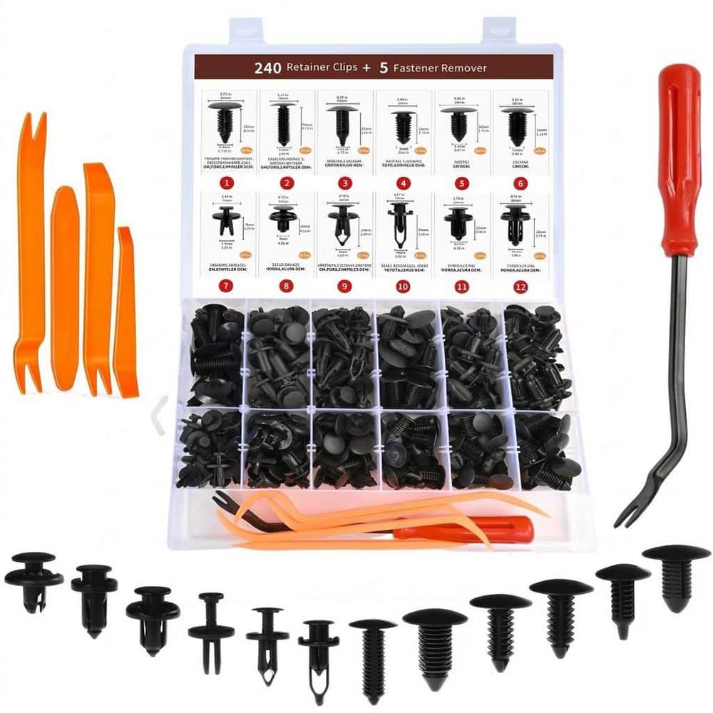 240pcs Car Bumper Retainer Clips Kit Auto Plastic Rivets Push Fasteners for Door Trim Panel Fender Compatible price history on PriceWatchPro