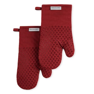 Asteroid Silicone Grip Paprika Red Oven Mitt Set (2-Pack)