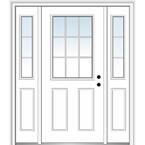 64.5 in. x 81.75 in. Internal Grilles Left-Hand Inswing 1/2-Lite Clear Primed Steel Prehung Front Door with Sidelites