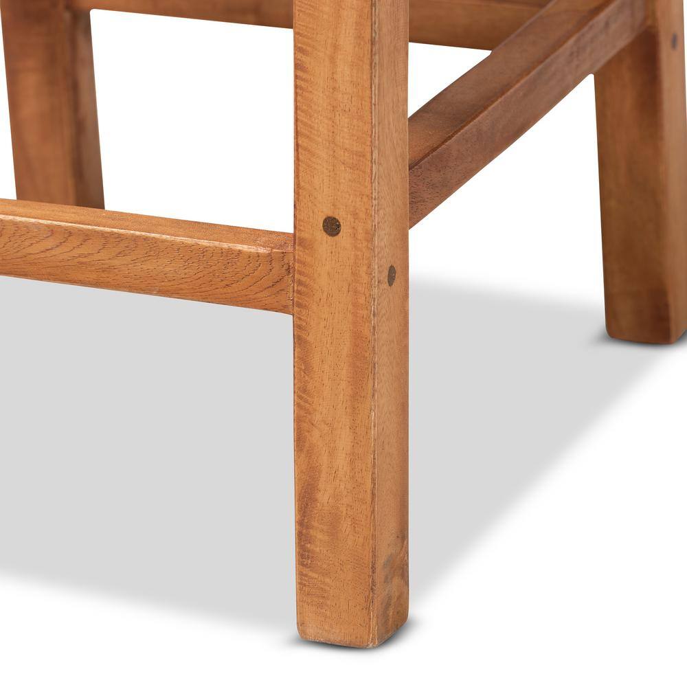 Moscow Natural Rattan and Mahogany Wood Counter Stool