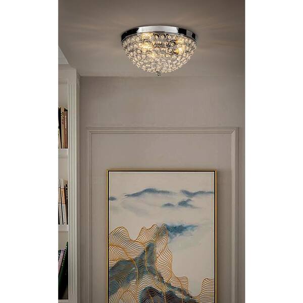Aloa Decor Interior Crystal Beaded 3 Lights Chrome Ceiling Flush Mount Lighting 7006c33cr The Home Depot Aloa Decor Interior Crystal, Ceiling Chandelier Lights Uk