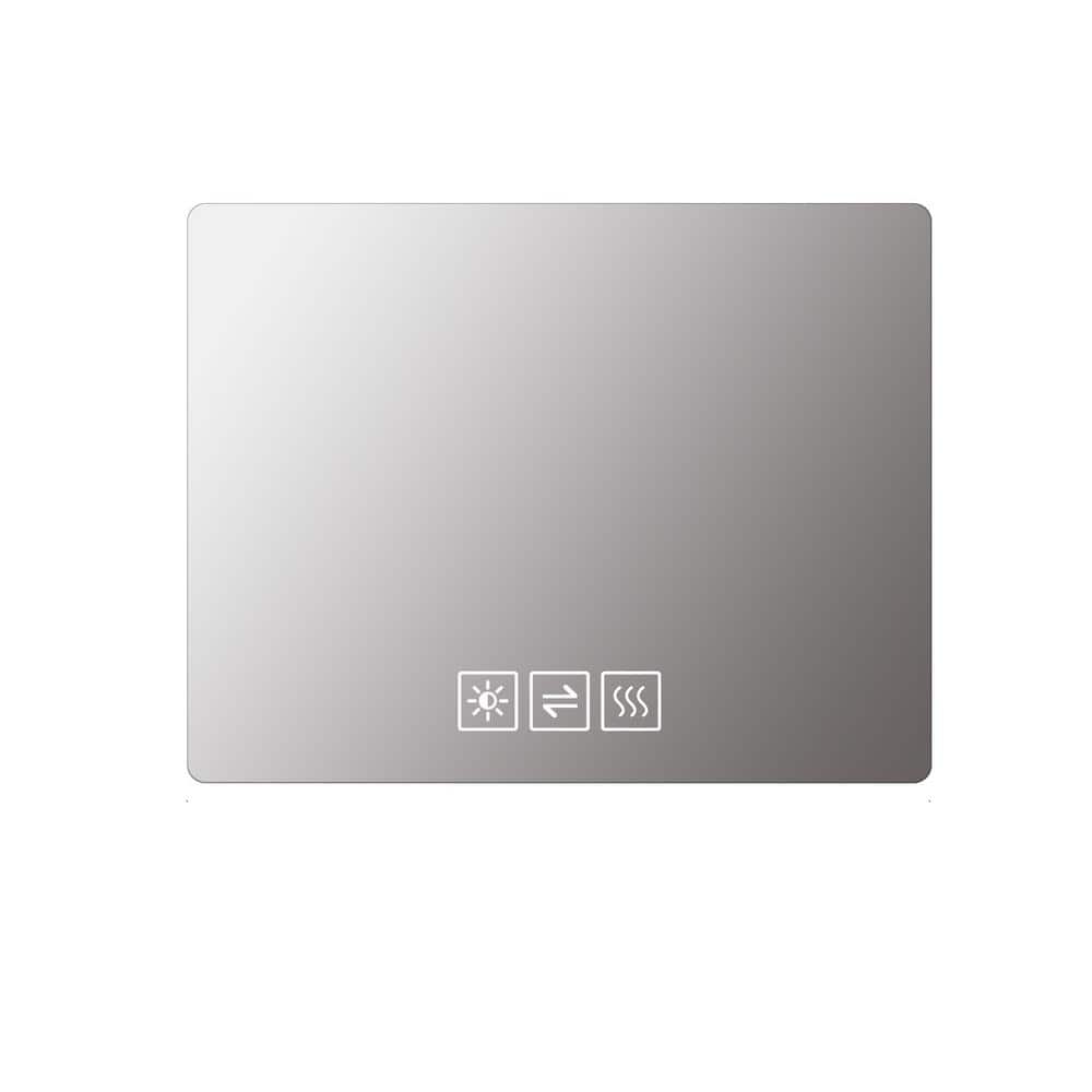 36 in. W x 28 in. H Rectangular Round Corner LED Anti-Fog Frameless Clear M