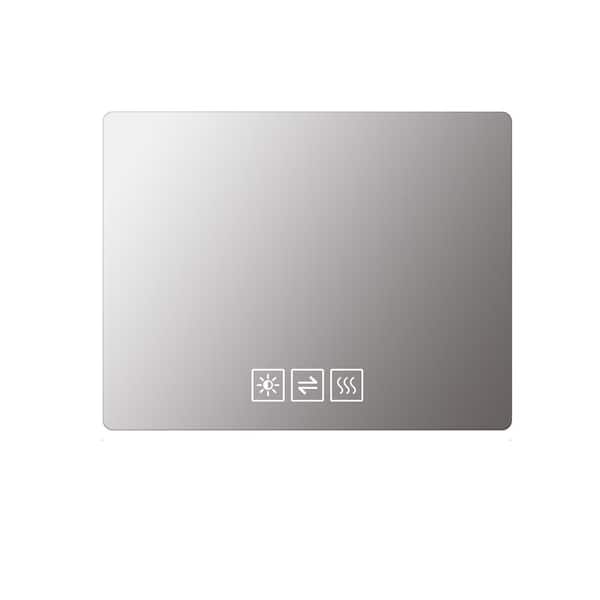 Unbranded 36 in. W x 28 in. H Rectangular Round Corner LED Anti-Fog Frameless Clear Mirror