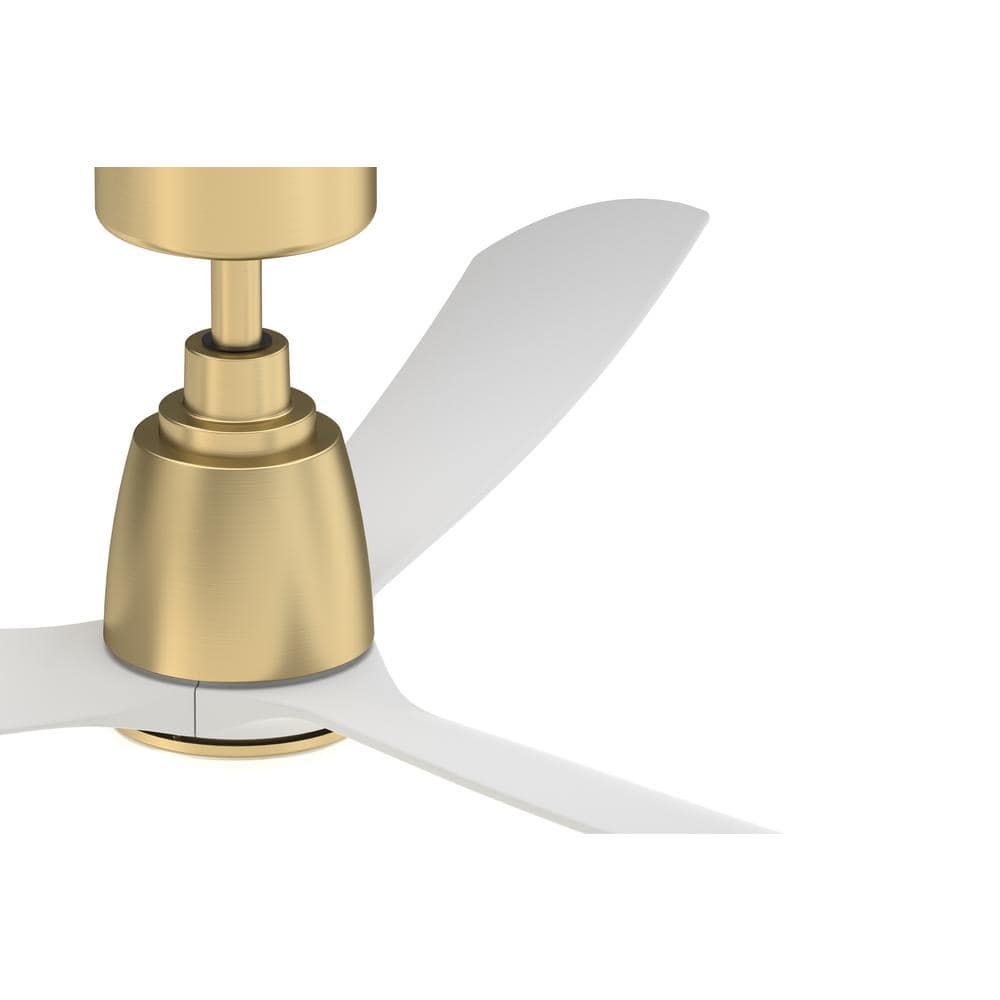 White and Brass 52" Modern Ceiling Fan with Remote