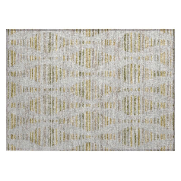 Addison Rugs Chantille Machine Washable Indoor/Outdoor Abstract ACN2027 Ivory 1 ft. 8 in. x 2 ft. 6 in. Accent Rug