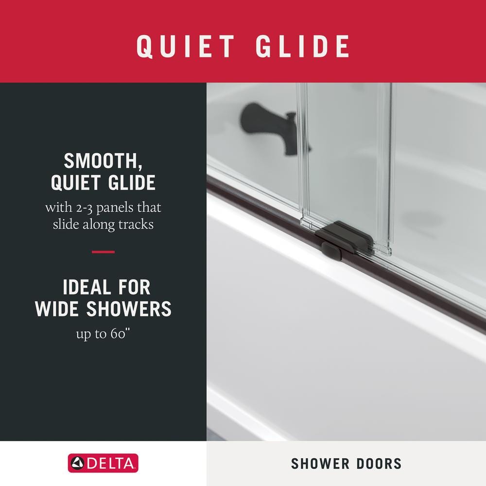 Paxos Nickel Frameless Sliding Bathtub Door with Clear Glass