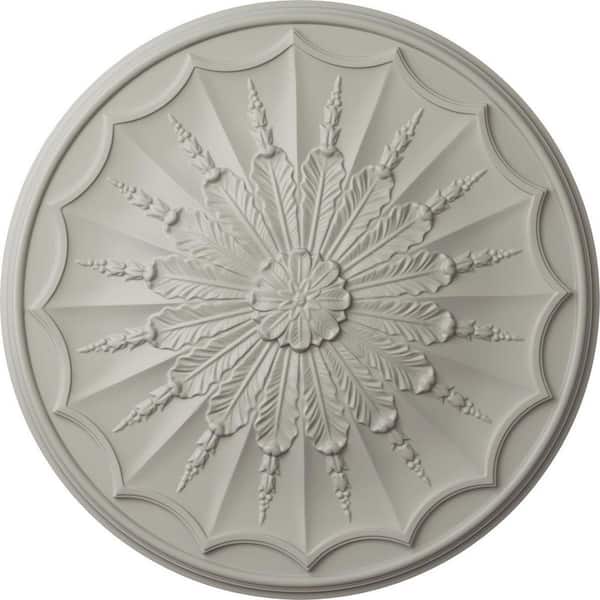 Ekena Millwork 27-1/8 in. x 2-5/8 in. Artis Urethane Ceiling Medallion, Pot of Cream