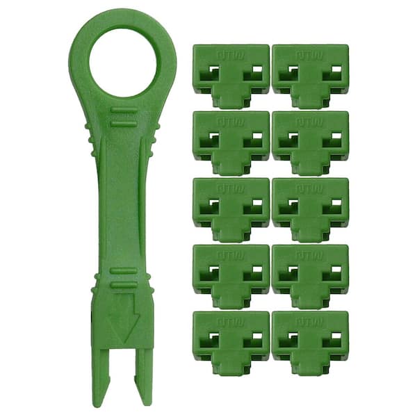 NTW net-Lock Locking RJ45 Port/Dust Blocker with Color Coded Keys, Green (10 + 1 Key)