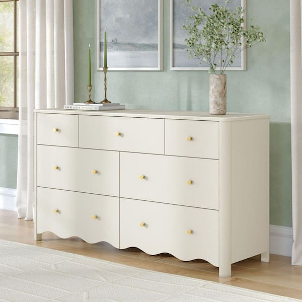 linen white dresser Bryant Extra Large 6 Drawer Chest Chiffon White Lacquered Linen