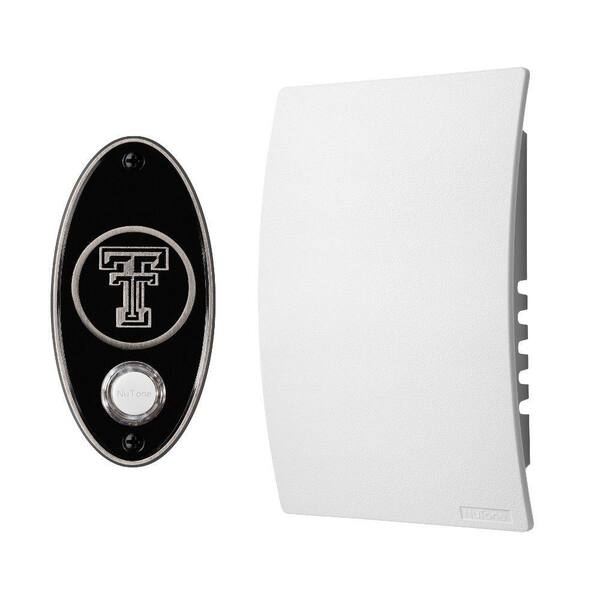 Broan-NuTone College Pride Texas Tech University Wired/Wireless Door Chime Mechanism and Pushbutton Kit - Satin Nickel