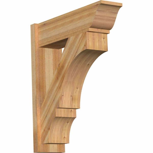 Ekena Millwork 8 in. x 32 in. x 28 in. Balboa Traditional Rough Sawn Western Red Cedar Outlooker