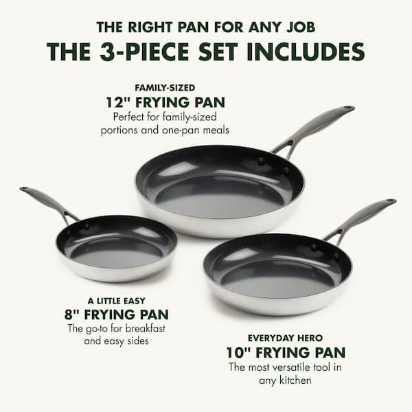 GreenPan Venice Pro 8 & 10 Ceramic Nonstick Fry Pan Set 