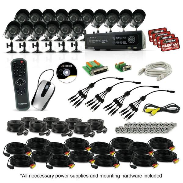 Defender 16 Ch. 500 GB Hard Drive Surveillance System with 16 420 TVL Cameras-DISCONTINUED