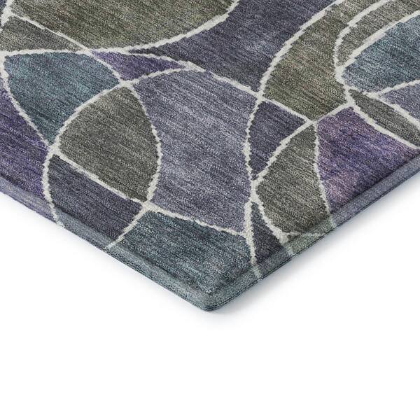 Mayfield Premium Machine Washable Abstract AMF2208 Purple 10 ft. x 14 ft. Area Rug