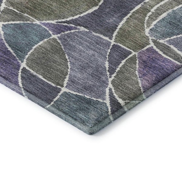 Mayfield Premium Machine Washable Abstract AMF2208 Purple 5 ft. x 7 ft. 6 in. Area Rug