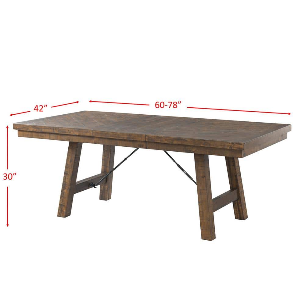 Smokey Walnut Extendable Dining Table Set with Cream Upholstery