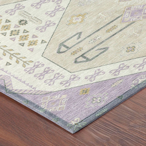 Chantille Machine Washable Indoor/Outdoor Abstract ACN2565 Lavender 5 ft. x 7 ft. 6 in. Area Rug