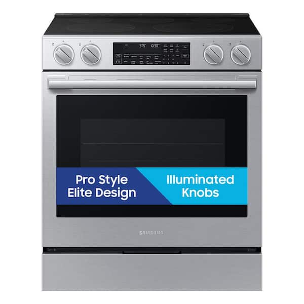 Bespoke 30 in. Smart 5 burner Slide-In Electric Range in Stainless Steel with Illuminated Precision Knobs