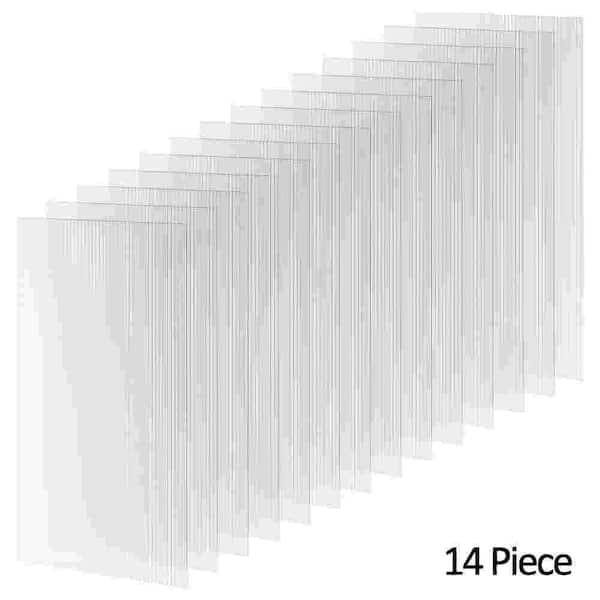 14-Piece 4 ft. x 2 ft. x 0.25 in. Twin-Wall Waterproof Polycarbonate Panels of Polycarbonate DIY Greenhouse Panels,Clear