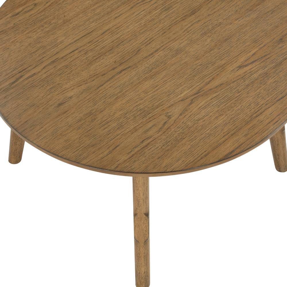 Oslo Round Pecan Brown Wood Coffee Table